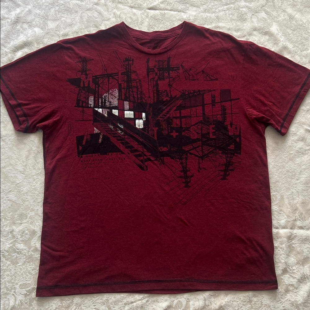 Marc Ecko Cut & Sew Dark Red Graphic Tee